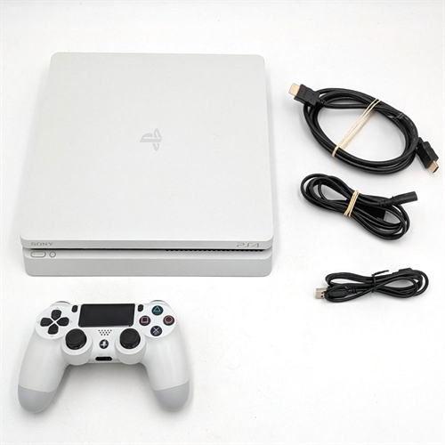 Playstation 4 - Hvid - Slim - 500GB HDD - Konsol - SNR 02-27452607-1299471 (B Grade) (Genbrug)